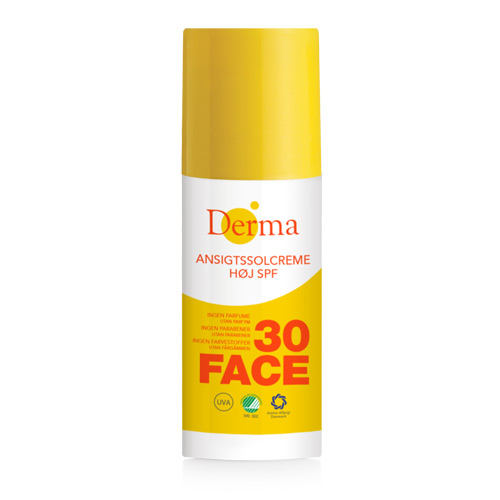 Fugtgivende Ansigtssolcreme med SPF 30 fra Derma