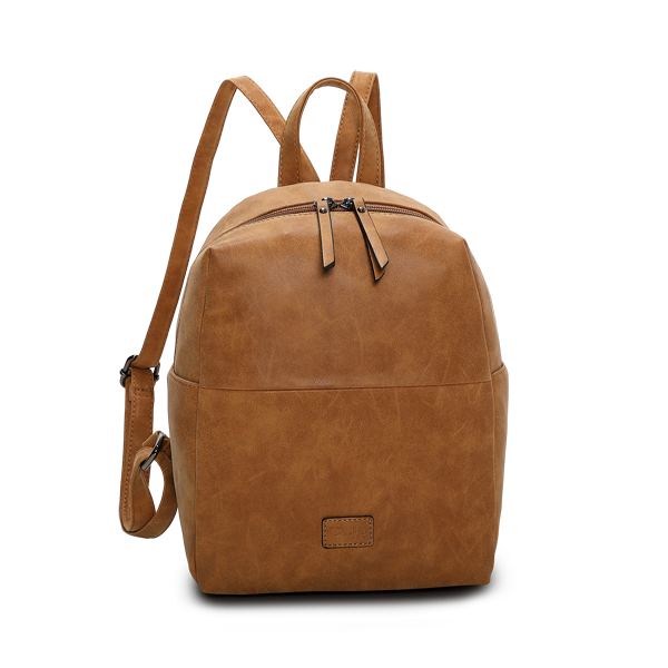 Elegant Duffy Rygsæk i Cognacfarvet Kunstlæder