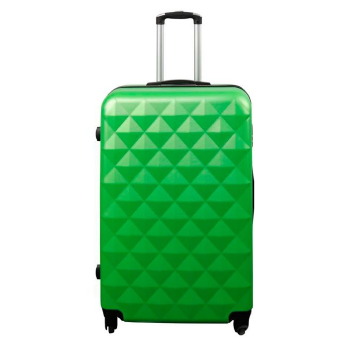 Stor Kuffert   Diamant Grøn   Hardcase Kuffert   Billig Smart Rejsekuffert fra Borg Living