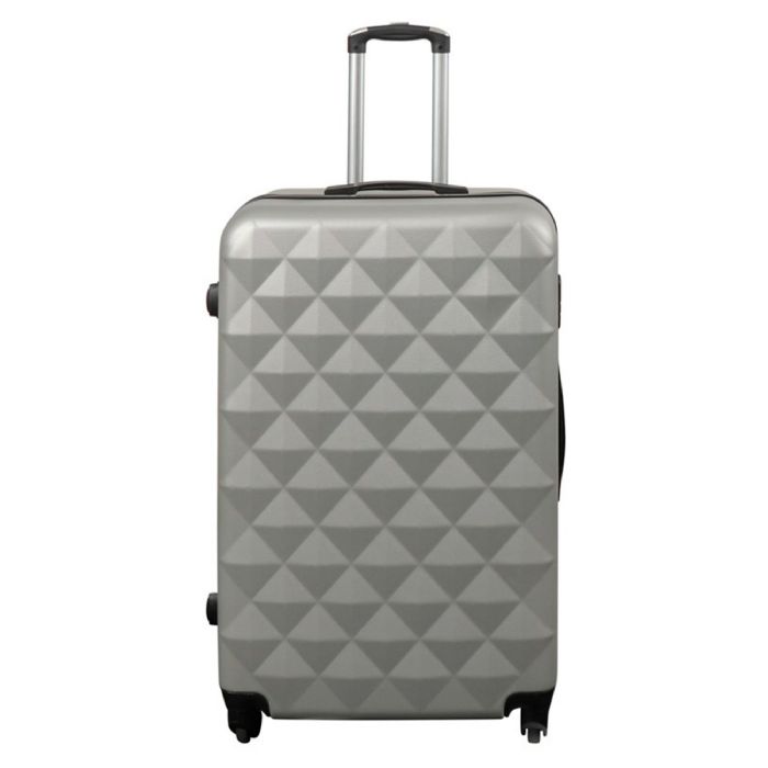 Stor Kuffert   Diamant Grå   Hardcase Kuffert   Billig Smart Rejsekuffert fra Borg Living
