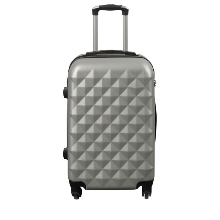 Håndbagage Kuffert   Hardcase Letvægt Kuffert   Str. Lille   Diamant Grå fra Borg Living