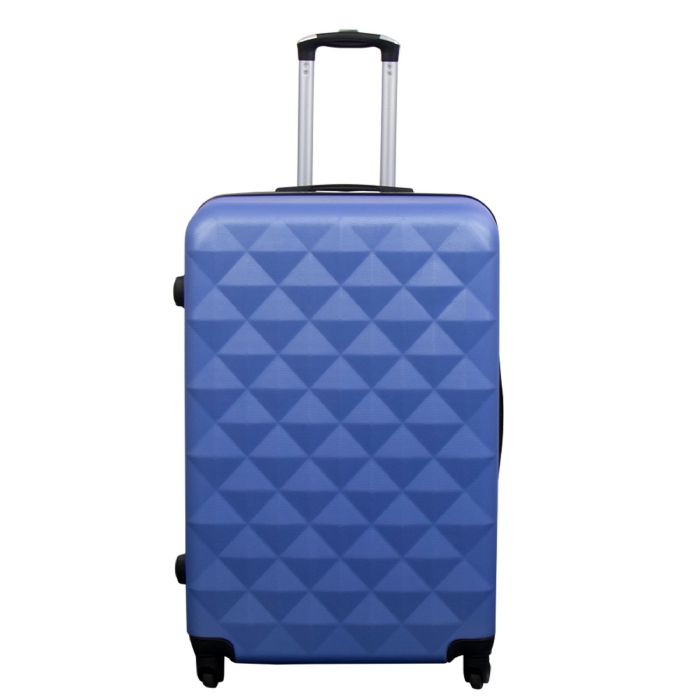 Stor Kuffert   Diamant Blå   Hardcase Kuffert   Billig Smart Rejsekuffert fra Borg Living