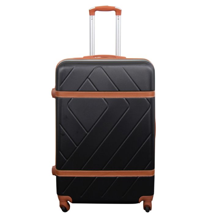 Stor Kuffert   Retro Sort   Hardcase Kuffert   Smart Rejsekuffert fra Borg Living