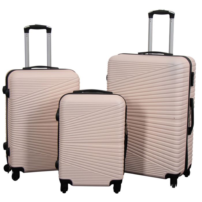 Kuffertsæt   3 Stk.   Hardcase Rejsekuffert   Nordic Nude   Letvægts Kuffert fra Borg Living