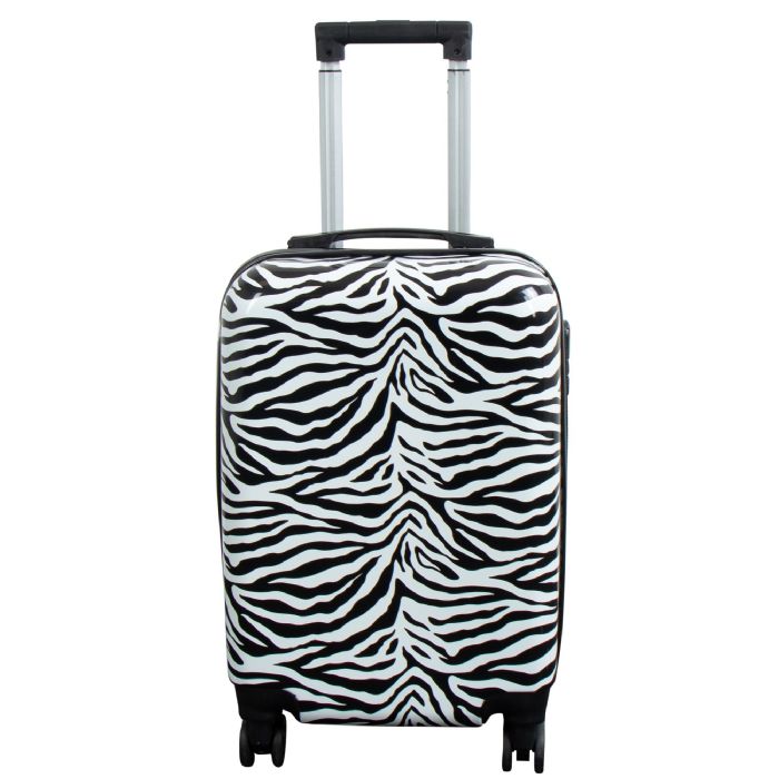 Kabine Kuffert   Hardcase Letvægt Kuffert   Trolley Med Motiv   Zebra fra Borg Living