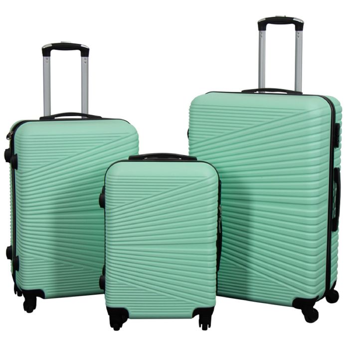 Kuffertsæt   3 Stk.   Hardcase Rejsekufferter   Nordic Mint   Letvægts Kufferter fra Borg Living