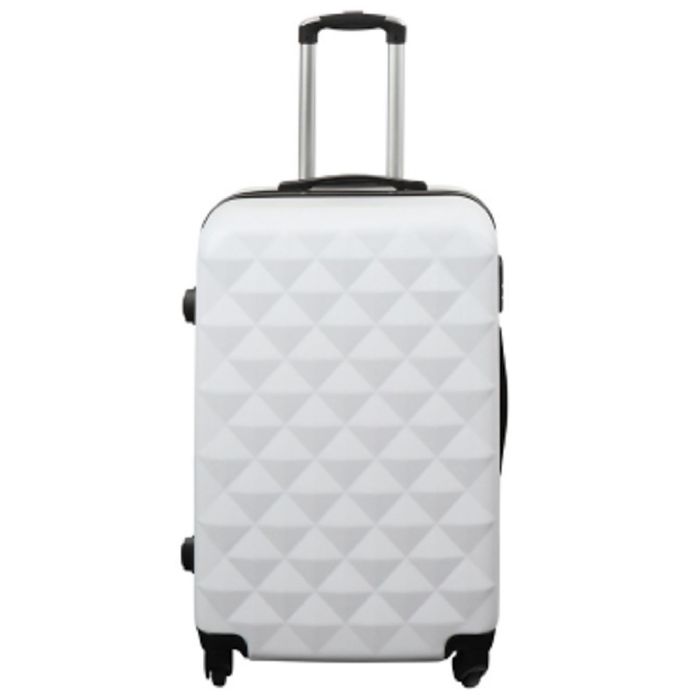 Kuffert Tilbud   Hardcase   Str. Medium   Diamant Hvid   Smart Rejsekuffert fra Borg Living