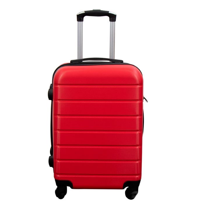 Kabinekuffert   Hardcase Letvægt Kuffert   Str. Lille   Rød Strib fra Borg Living